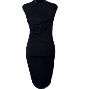 NWT J. Crew 365 Ruched Ponte Sheath Dress Size 00 Black  $128 Soft Workwear